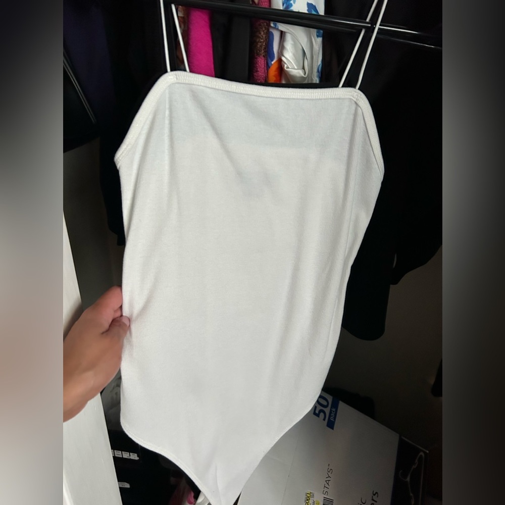 Black and a white body suit
